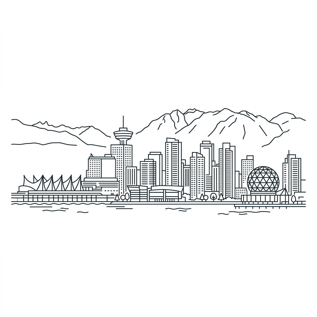 Vancouver Skyline featuring Canada Place, Harbour Centre and Science World